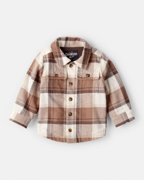 Baby Boy Flannel Long-Sleeve Jacket - Brown | Carter's Inc