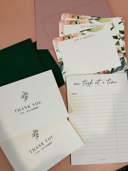 Personalized Thank You Cards and Notecards from Curio Press. Curio Press is a women owned company and all the cards are handmade 💗. And everything is 15% off this weekend for their President's Day sale using code: PRESIDENT15 until 2/20 

#LTKsalealert