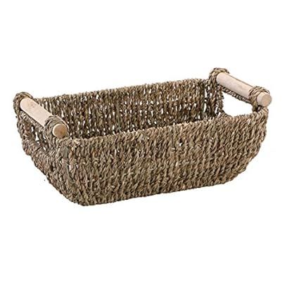 Hoffmaster BSK3000 Seagrass Basket with Handles, 4.25" Height, 6.25" Width, 12" Length, Dark Brow... | Amazon (US)