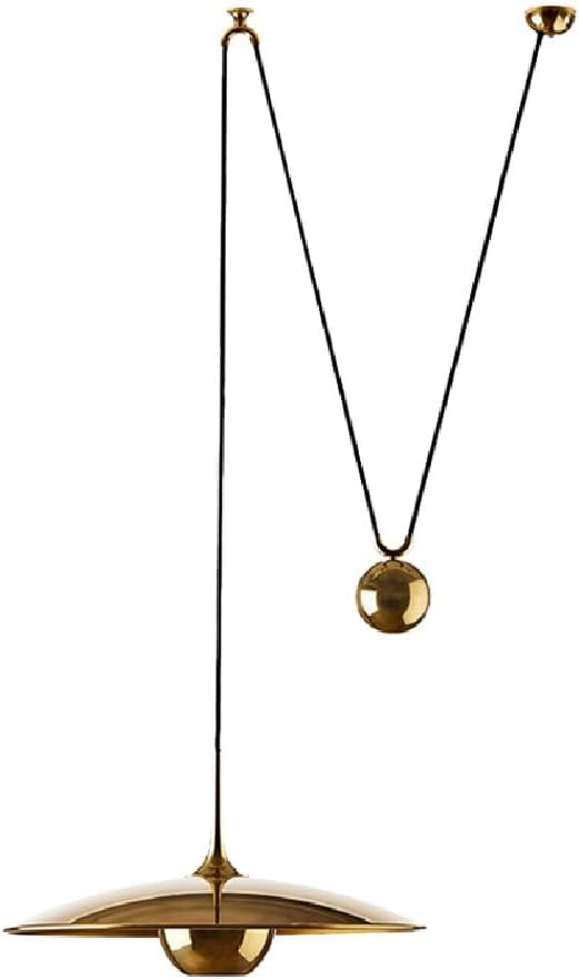 Mirrored Chandelier-Pulley Up and Down Hanging Chandelier Scroll Design Ceiling Mount Light, Gold... | Amazon (US)