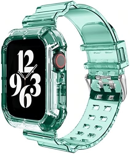 Wrist-B Compatible with Clear Apple Watch Bands 44mm 45mm 42mm 46mm 49mm with Bumper Case Women Men, Soft TPU Sport Strap Replacement for iWatch SE Ultra 2 1 Series 10 9 8 7 6 5 4 3 | Amazon (US)