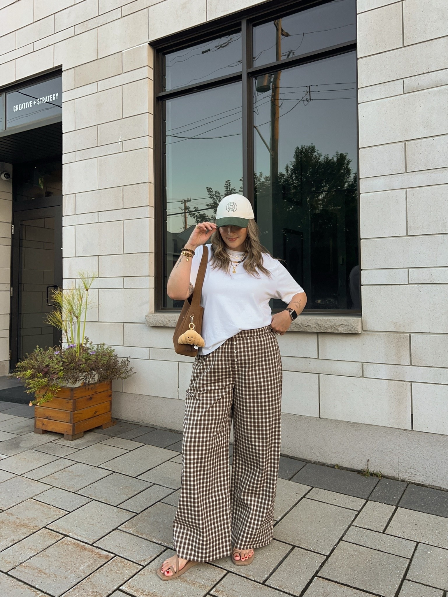 Simple early fall outfit from Abercrombie! Wearing M in the gingham pants. Linked this year’s version of my white tee. Crocs toe loop sandals are super comfy, I’m a 9.5-10 and wear a 10. Canadian crocs link under “similar products”

#LTKfall #LTKmidsize #LTKstyletip