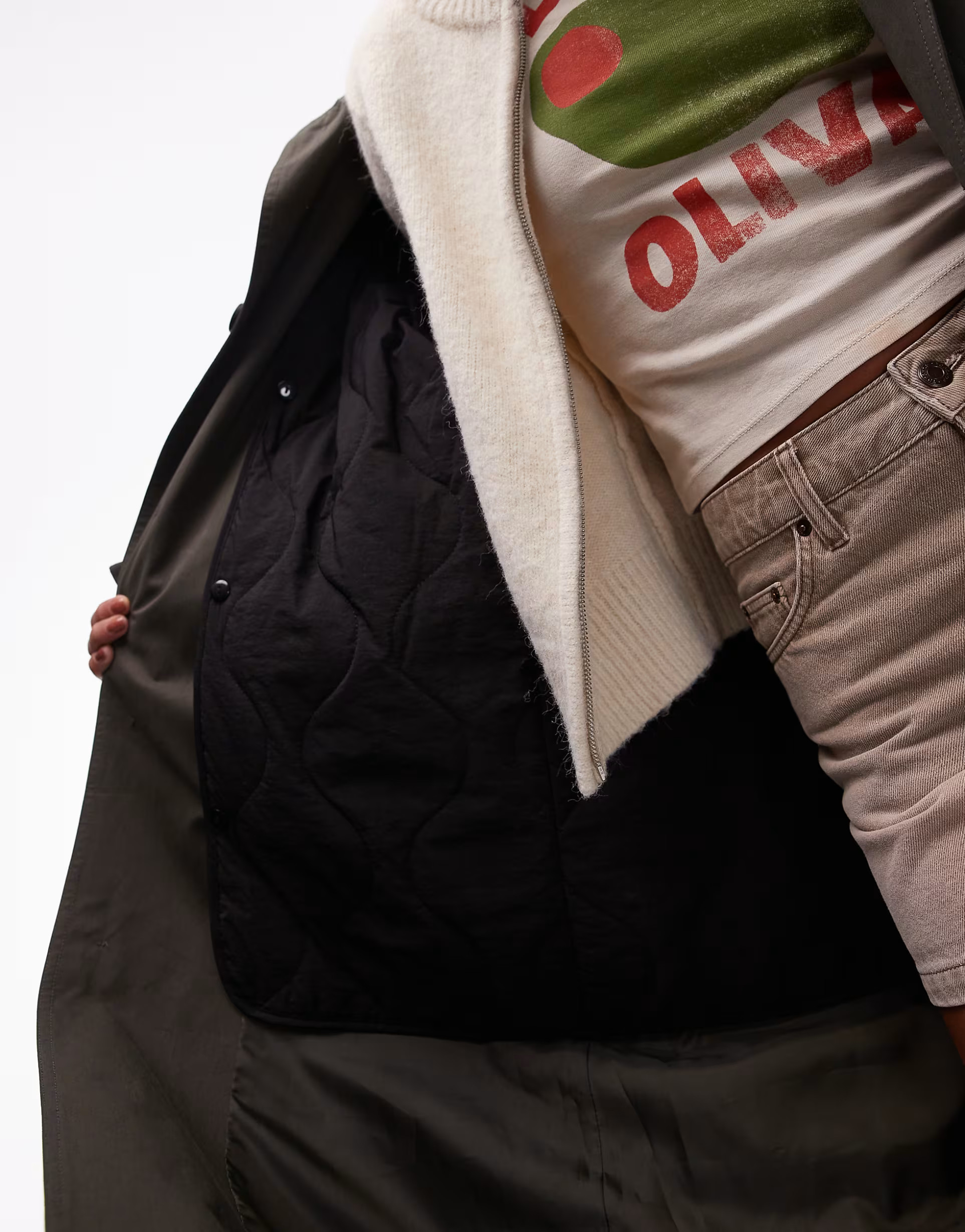 Topshop 2in1 liner trench coat in dark green | ASOS | ASOS (Global)