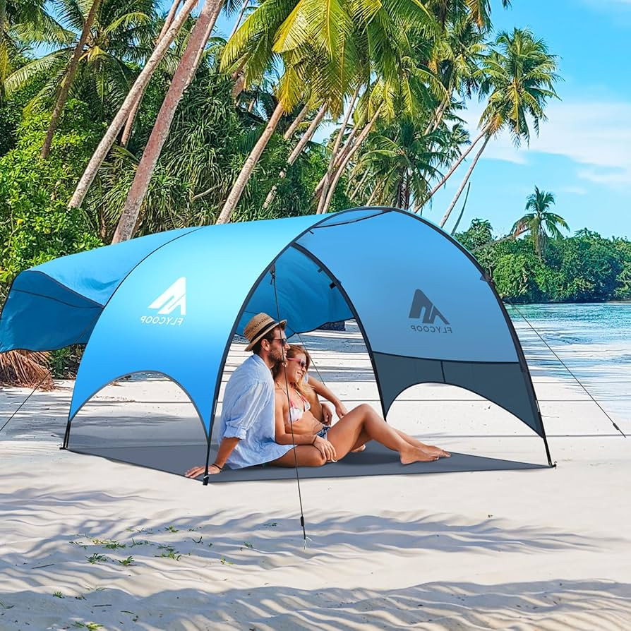 Beach Tent - Beach Shade Canopy Compact Fold (16.9x3.9″), Own Patent, 360° Ventilation, Large ... | Amazon (US)
