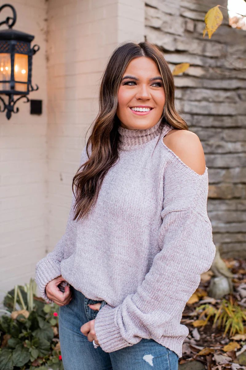 The Roo Heather Taupe Sweater | Apricot Lane Boutique