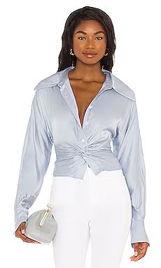 Song of Style Mila Blouse in Icy Blue from Revolve.com | Revolve Clothing (Global)