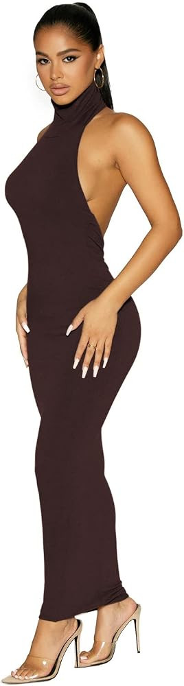 XLLAIS Sexy Club Maxi Dresses for Women Sexy Birthday Backless Long Dress Outfits | Amazon (US)