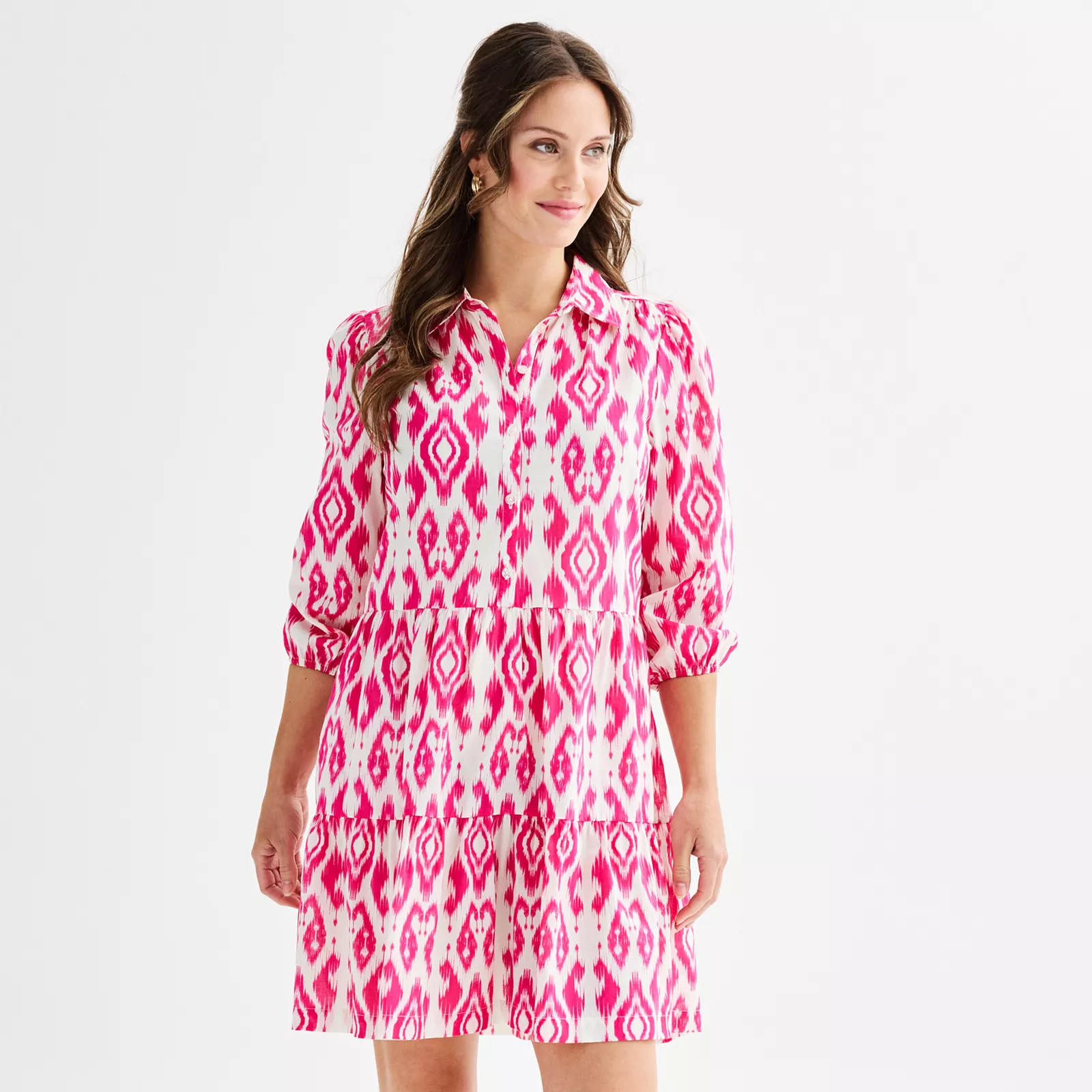 Women's Ellen Tracy Shirt Dress with Flounce Hem | Kohl's