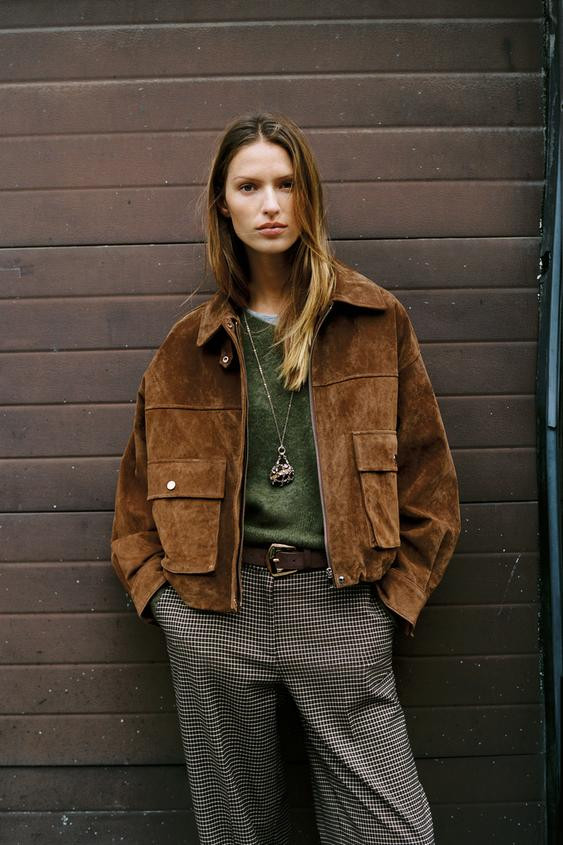 100% LEATHER BOMBER JACKET | Zara US