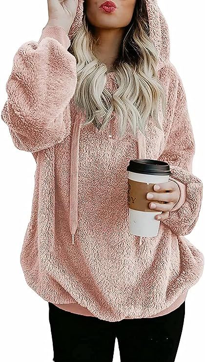 Acelitt Womens Oversized Fuzzy Fleece Sweatshirts with Pockets,S-XXL | Amazon (US)