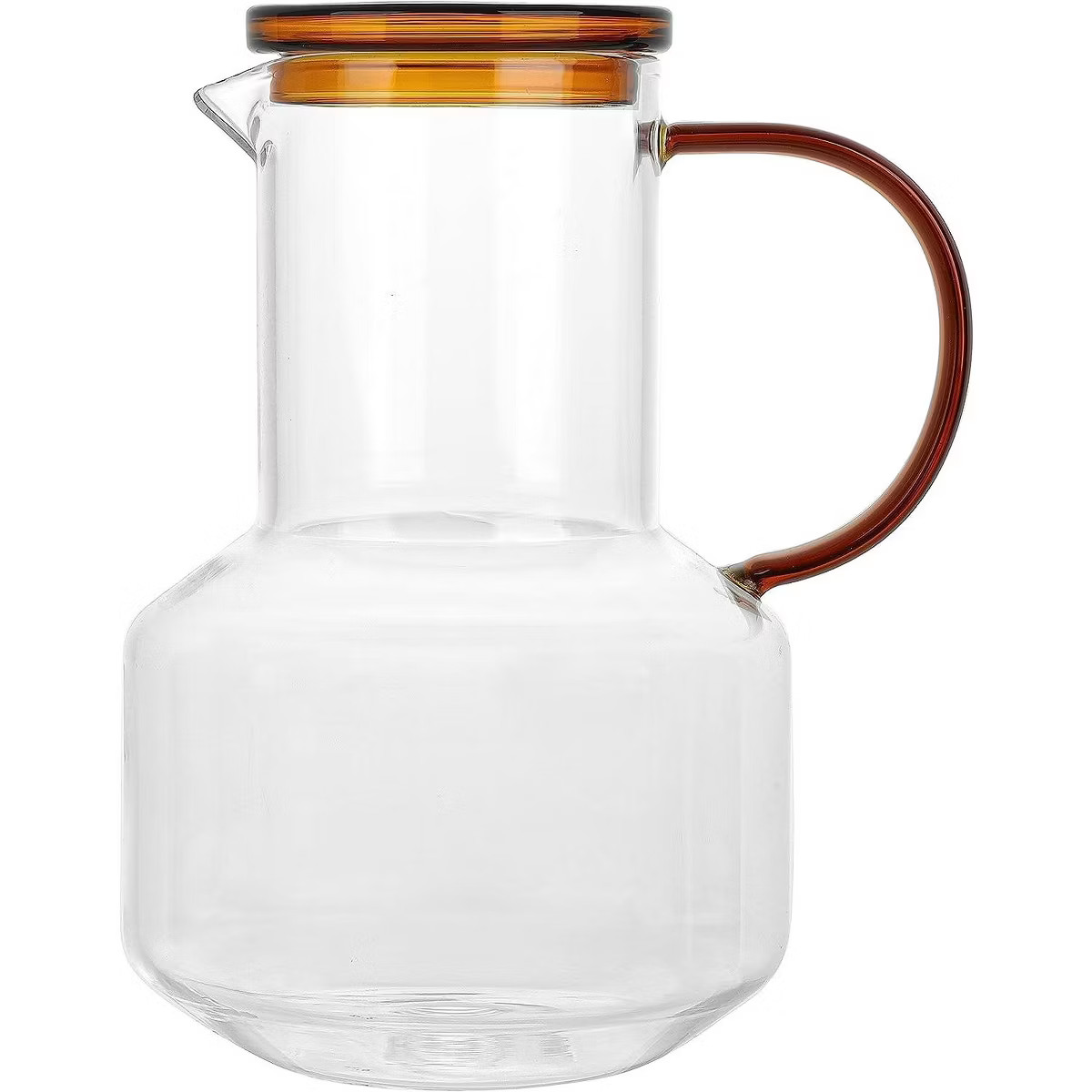 Elle Decor Glass Pitcher with Amber Lid, 48-Ounce Durable Borosilicate Glass Water Pitcher with L... | Target