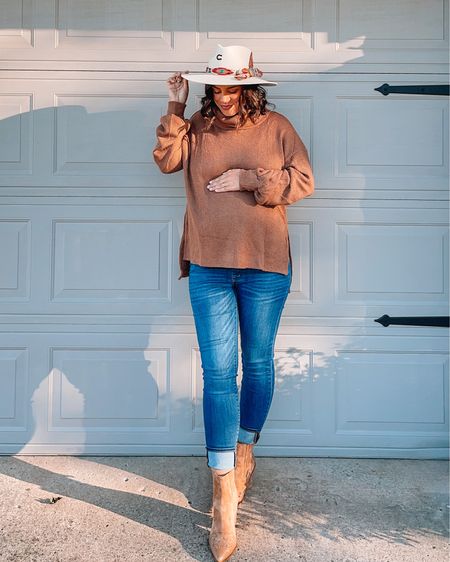 The cutest fall twist on western. I’m forever in love with these boots and this hat is the best. I have a small head and can never fit rancher hats but this one in a small is perfect. Maternity jeans are comfortable and this GibsonLook waffle knit top is great for fall and with leggings. Multiple colors and 10% off with code: COURTNEYSIVARD10

#LTKbump #LTKSeasonal #LTKshoecrush