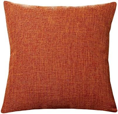 U'Artlines Pillowcase Cover Slubbed Linen Orange Pillow Case Decorative Cushion Cover Pillowcase ... | Amazon (US)
