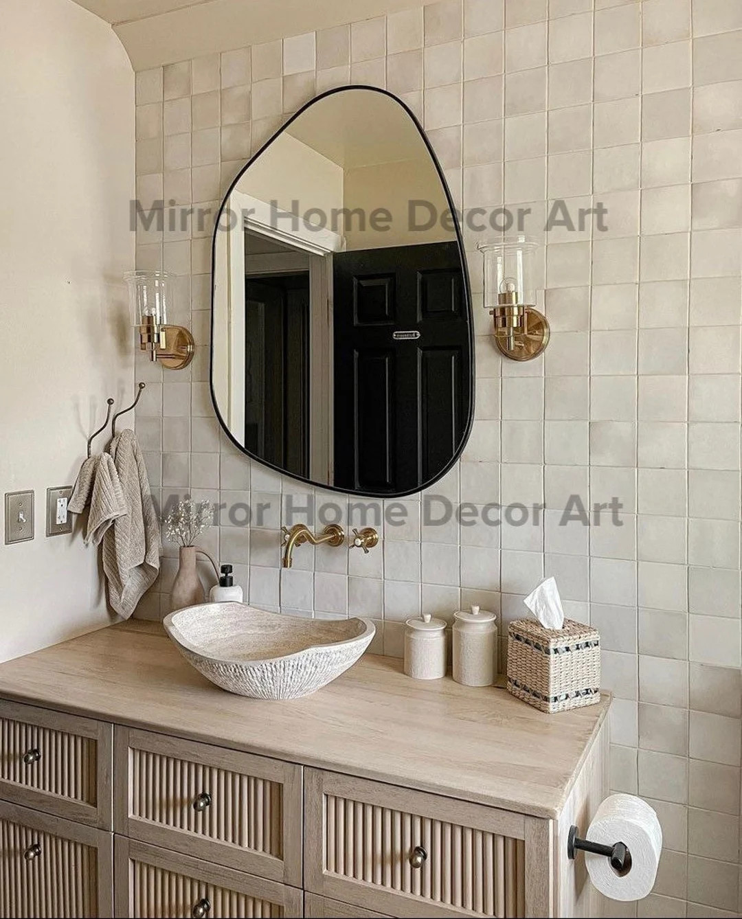 Handmade Asymmetrical Irregular Unique Aesthetic Mirror - Modern Wall Decor | Etsy (US)