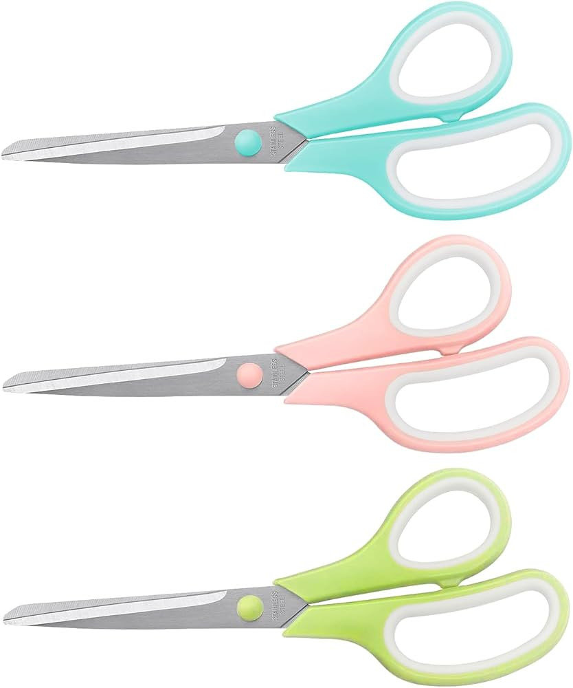 Scissors 8.5 Inch scissors all purpose Bulk Set of 3, Scissors for Office Home School Craft Suppl... | Amazon (US)