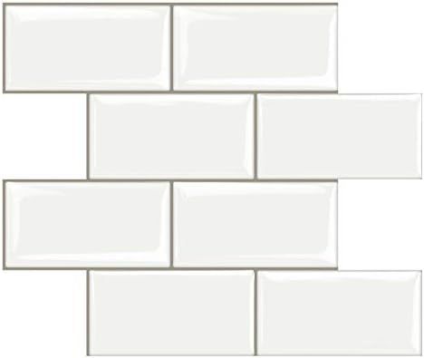 STICKGOO 10-Sheet Peel and Stick Subway Tile, Self Adhesive Wall Tiles, Stick on Backsplash for Kitc | Amazon (US)