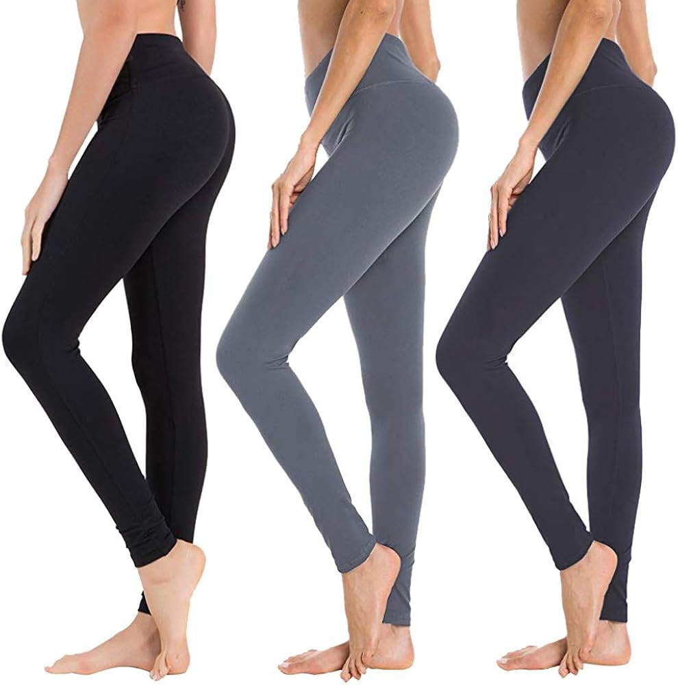 High Waisted Leggings for Women - Soft Athletic Tummy Control Pants for Running Cycling Yoga Work... | Amazon (US)