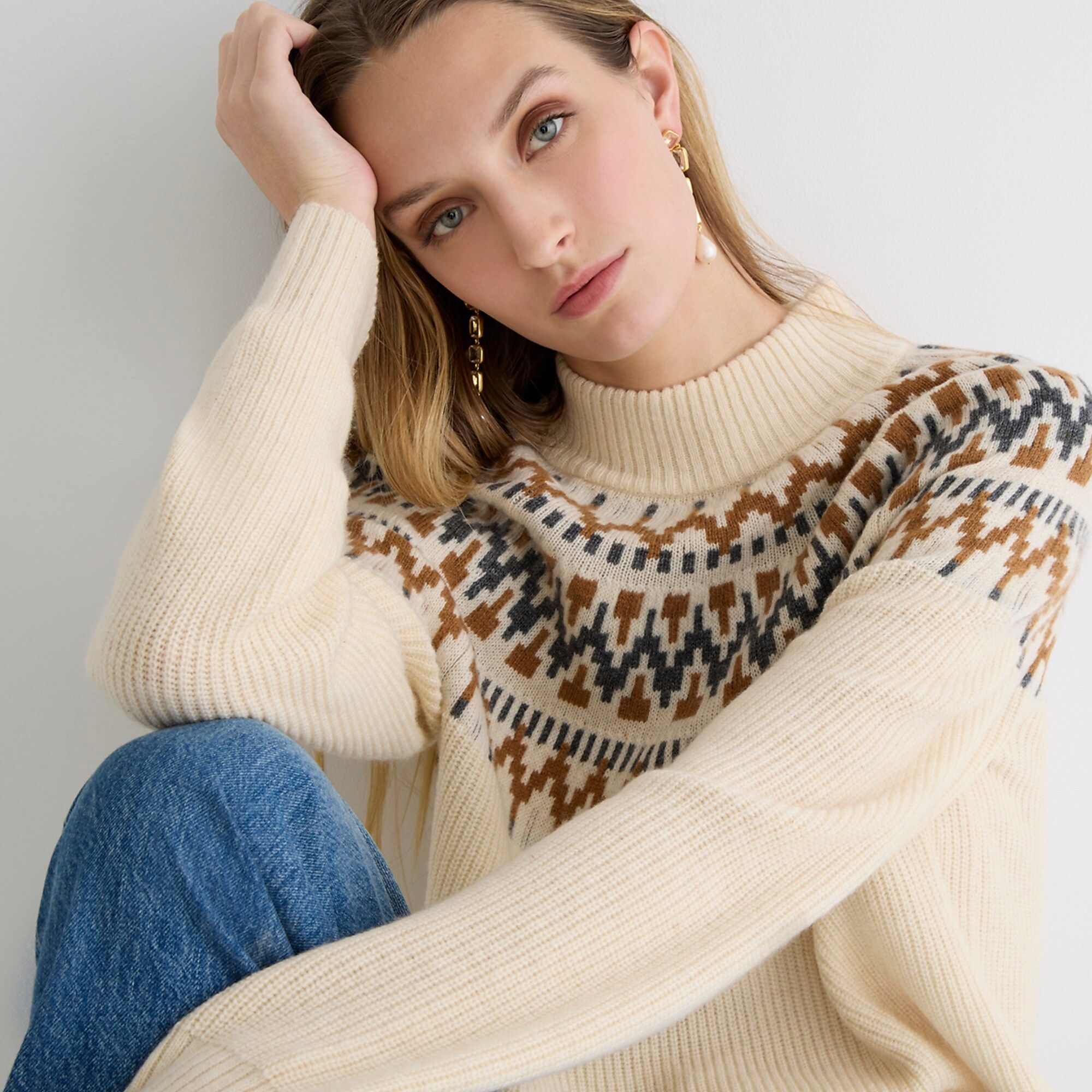 Fair Isle mockneck pullover sweater | J.Crew US