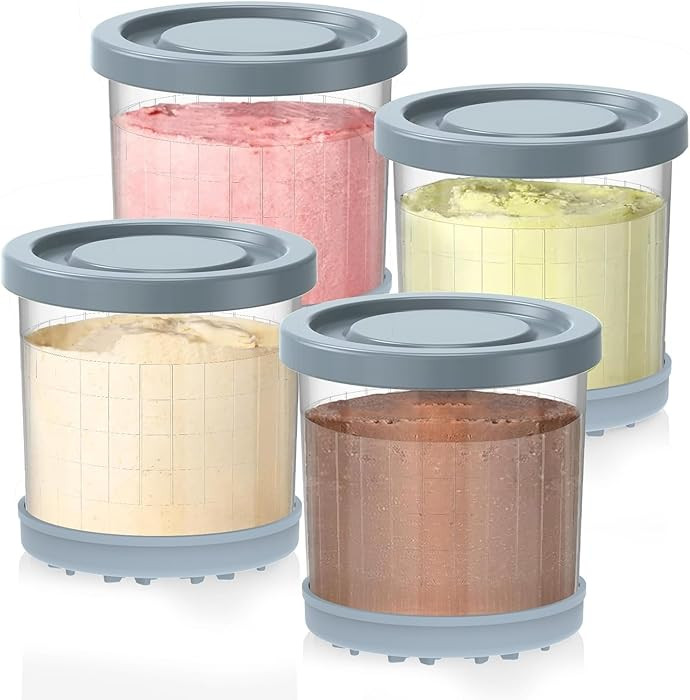 for Ninja Creami Pints and Lids-4 Pack, 16OZ Container Compatible with NC299AMZ & NC300s Series I... | Amazon (US)
