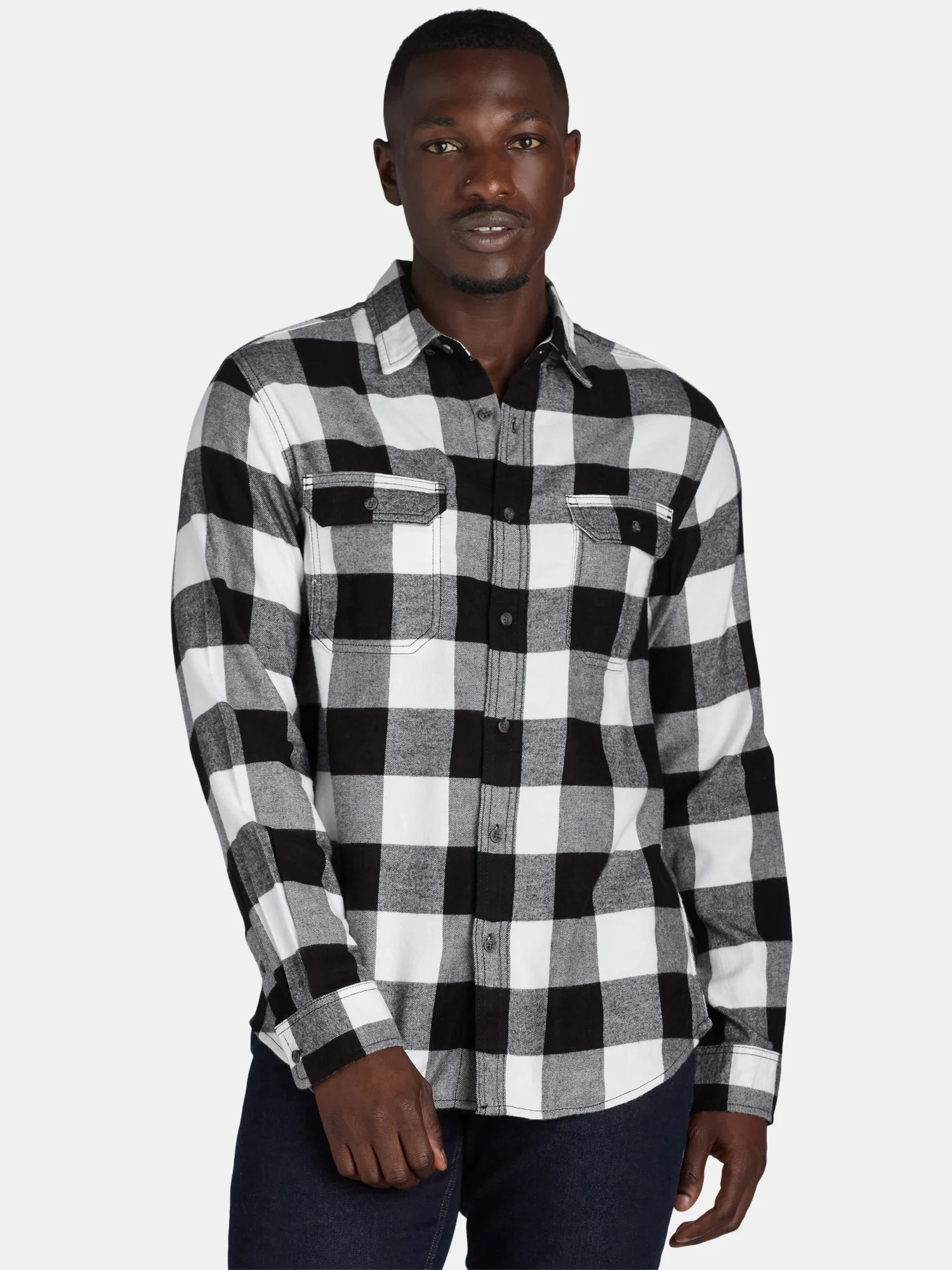 George Men's and Big Men's Flannel Shirt with Long Sleeves, Sizes XS-3XLT | Walmart (US)