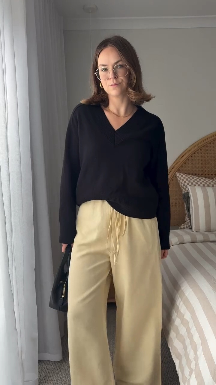 Items are old. 
I have linked the same pants in different colourway and a similar knit 
Similar sandals also linked 

#LTKaustralia