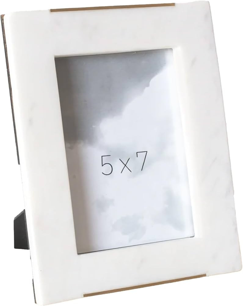 Contemporary Gold Detail, White 10 x 8 Marble Tabletop Photo Frame | Amazon (US)