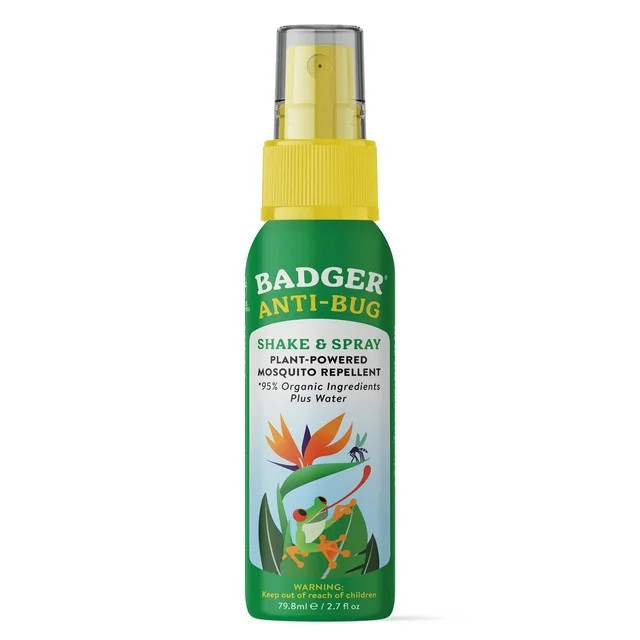 Badger Bug Spray, Organic Deet Free Mosquito Repellent with Citronella & Lemongrass, Natural Plan... | Walmart (US)