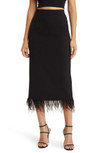 Click for more info about WAYF Kismet Feather Trim Midi Skirt | Nordstrom