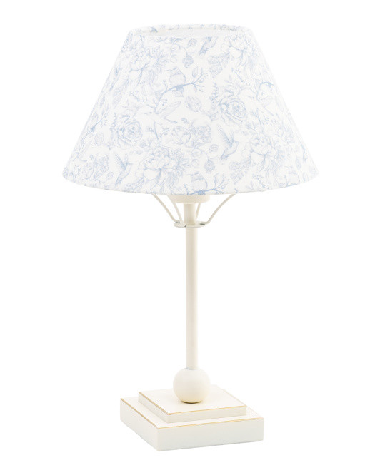 17in Metal Table Lamp With Printed Shade | Bedroom | Marshalls | Marshalls