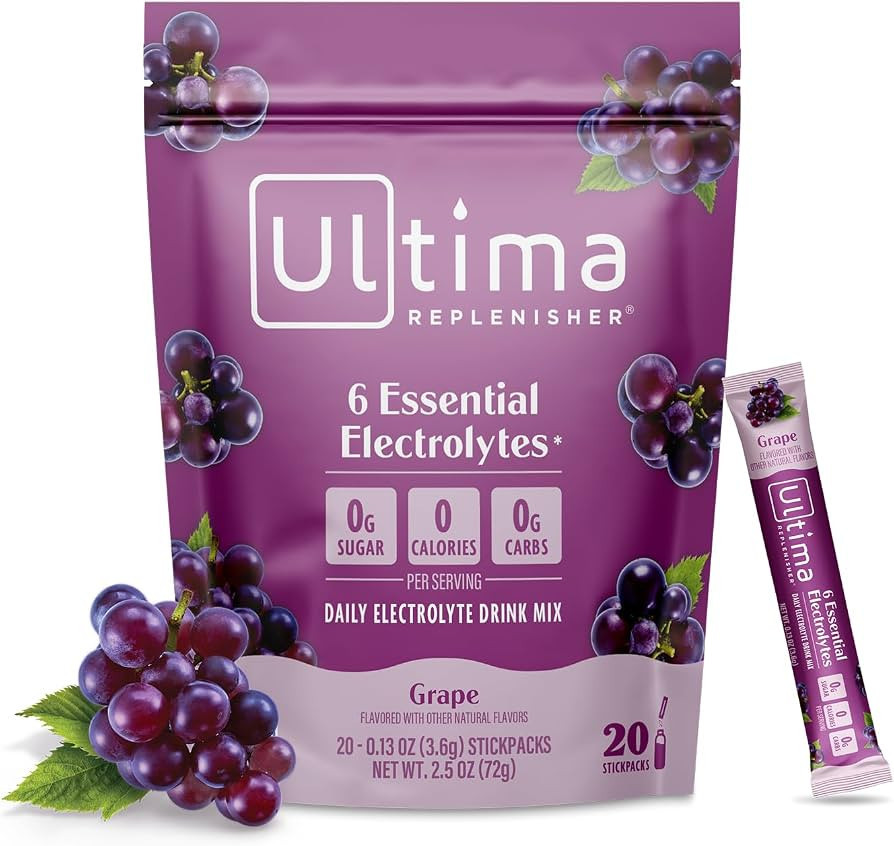 Ultima Replenisher Electrolyte Hydration Powder, Grape, 20 Count Stickpacks Pouch - Sugar Free, 0... | Amazon (US)