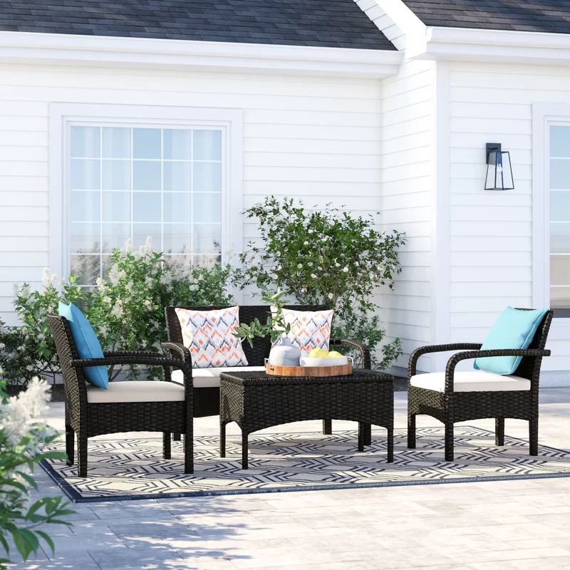 Berthony 4 - Person Seating Group with Cushions | Wayfair North America