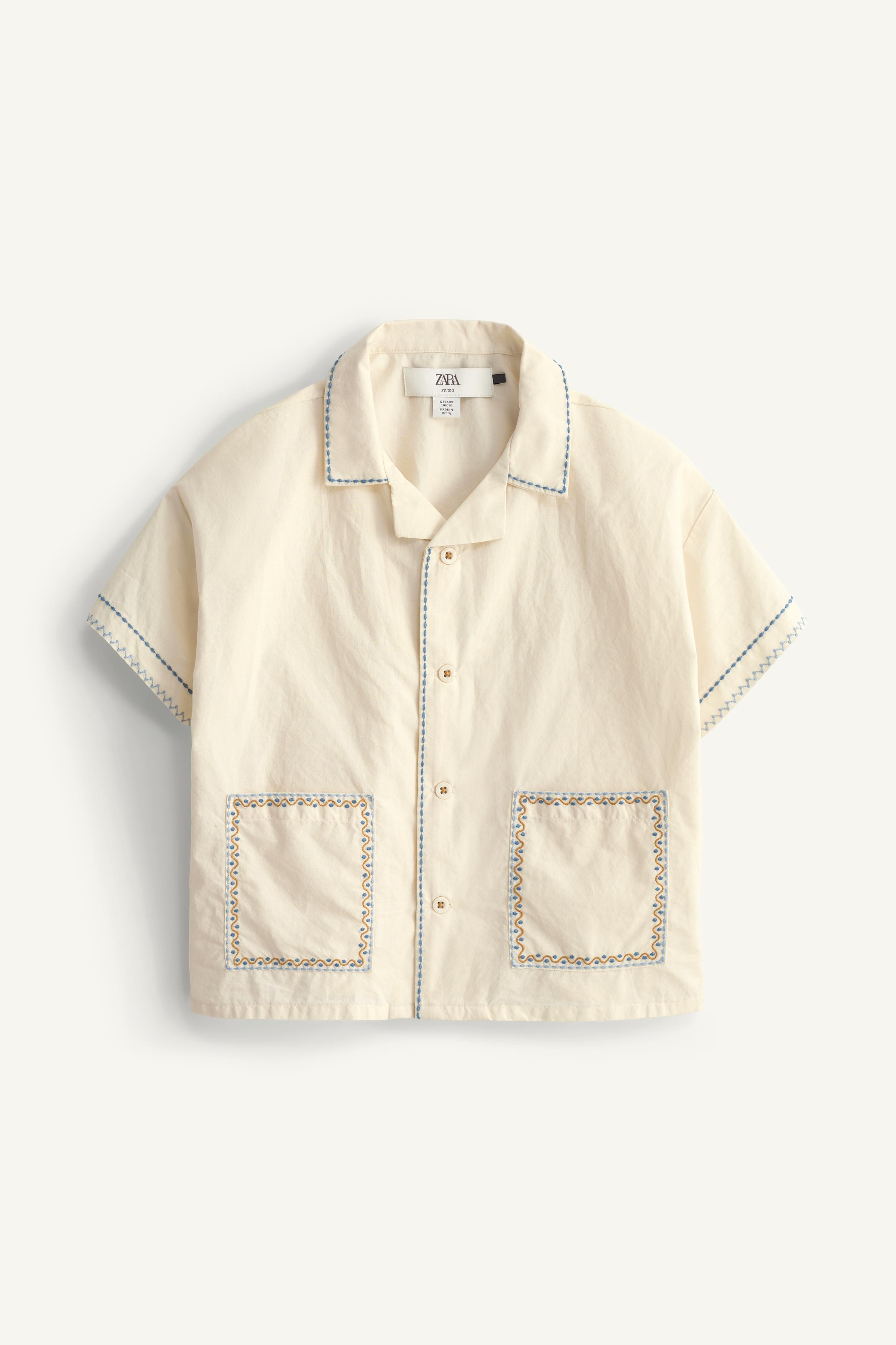 LIMITED EDITION EMBROIDERED TOPSTITCH SHIRT | Zara US