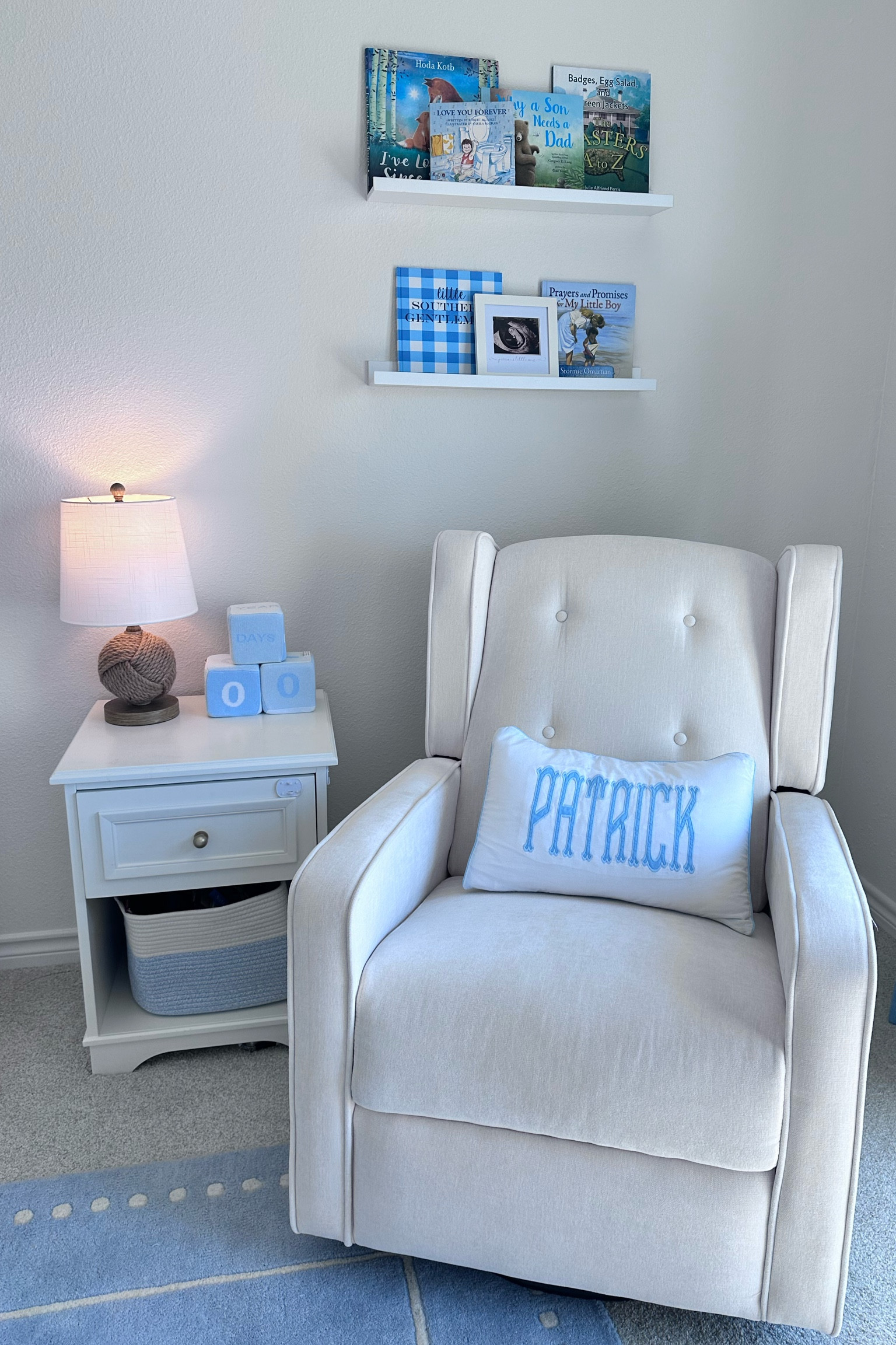 Patrick Jr.’s nursery 🩵

Linked all our fav bedtime books that are in the basket as welll

Baby boy | nursery decor

#LTKKids #LTKFamily #LTKBaby