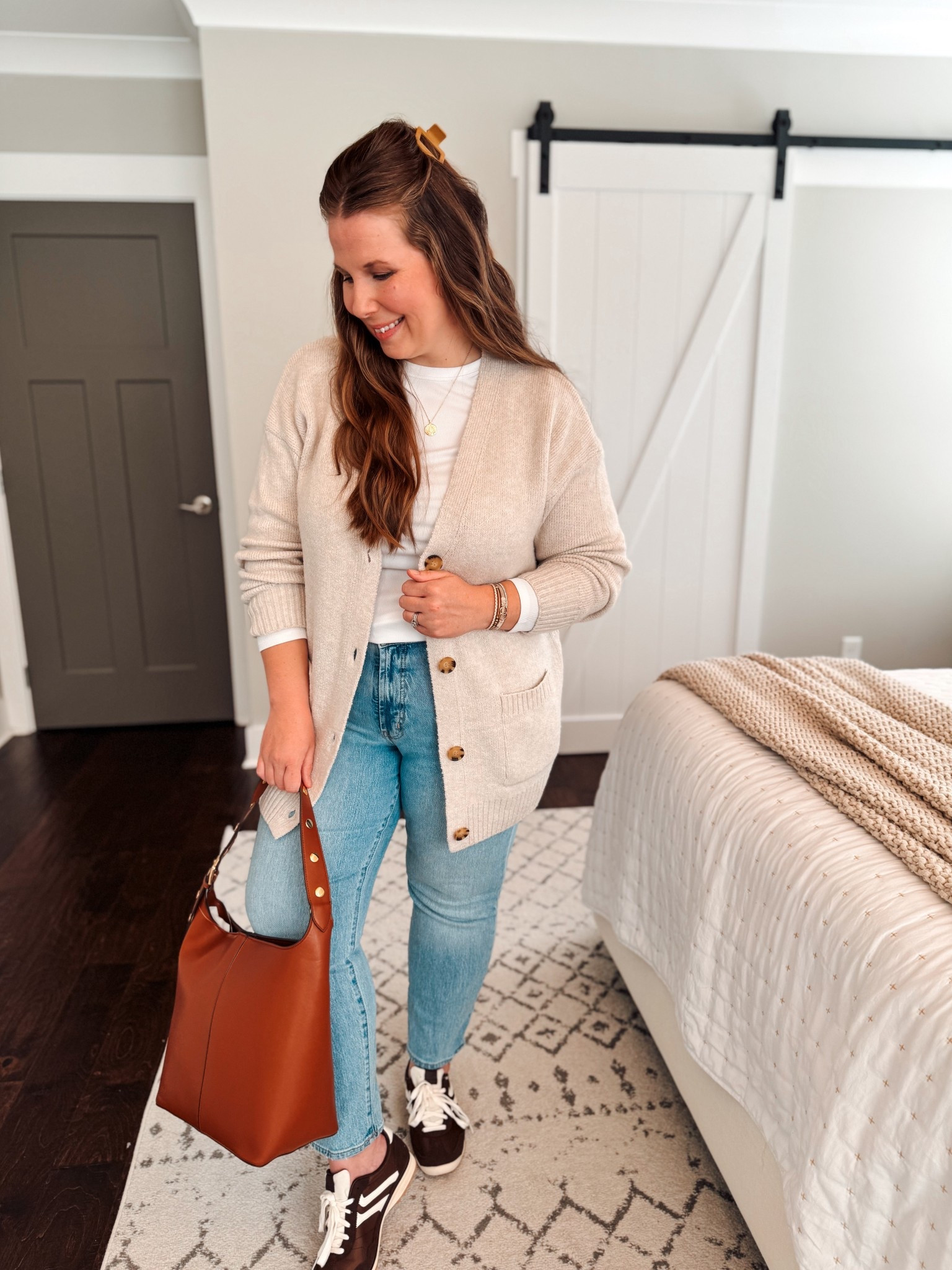 #walmartpartner #walmartfashion @walmart 

The perfect chunky knit oversized cardigan! Pair it with jeans for running errands or to lounge at home in leggings or joggers! 

Grandpa cardigan, Walmart fall fashion, fall outfits Walmart, fall outfits 2025, fall outfits mom, outfits with sneakers

#LTKOver40 #LTKMidsize #LTKFindsUnder50