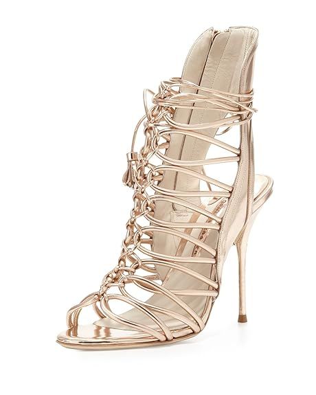 SOPHIA WEBSTER Lacey Metallic Strappy Sandals | Amazon (US)