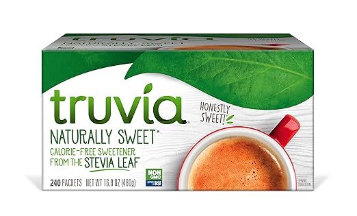 Truvia Natural Stevia Sweetener Packets, 240-Count Box (Net Wt. 16.92 oz) | Amazon (US)