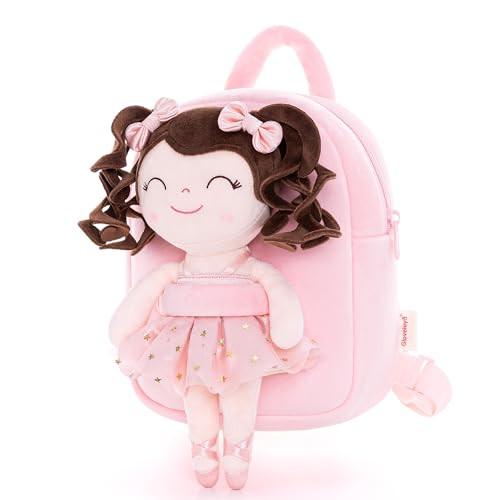 Gloveleya Toddler Backpack Baby Ballerina Girl Gifts Plush Curly Hair Ballet Backpack - Champagne... | Amazon (US)