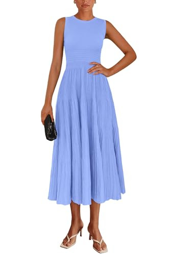 PRETTYGARDEN Spring Casual Dresses for Women 2026 Summer Business Work Midi Sleeveless A Line Ple... | Amazon (US)