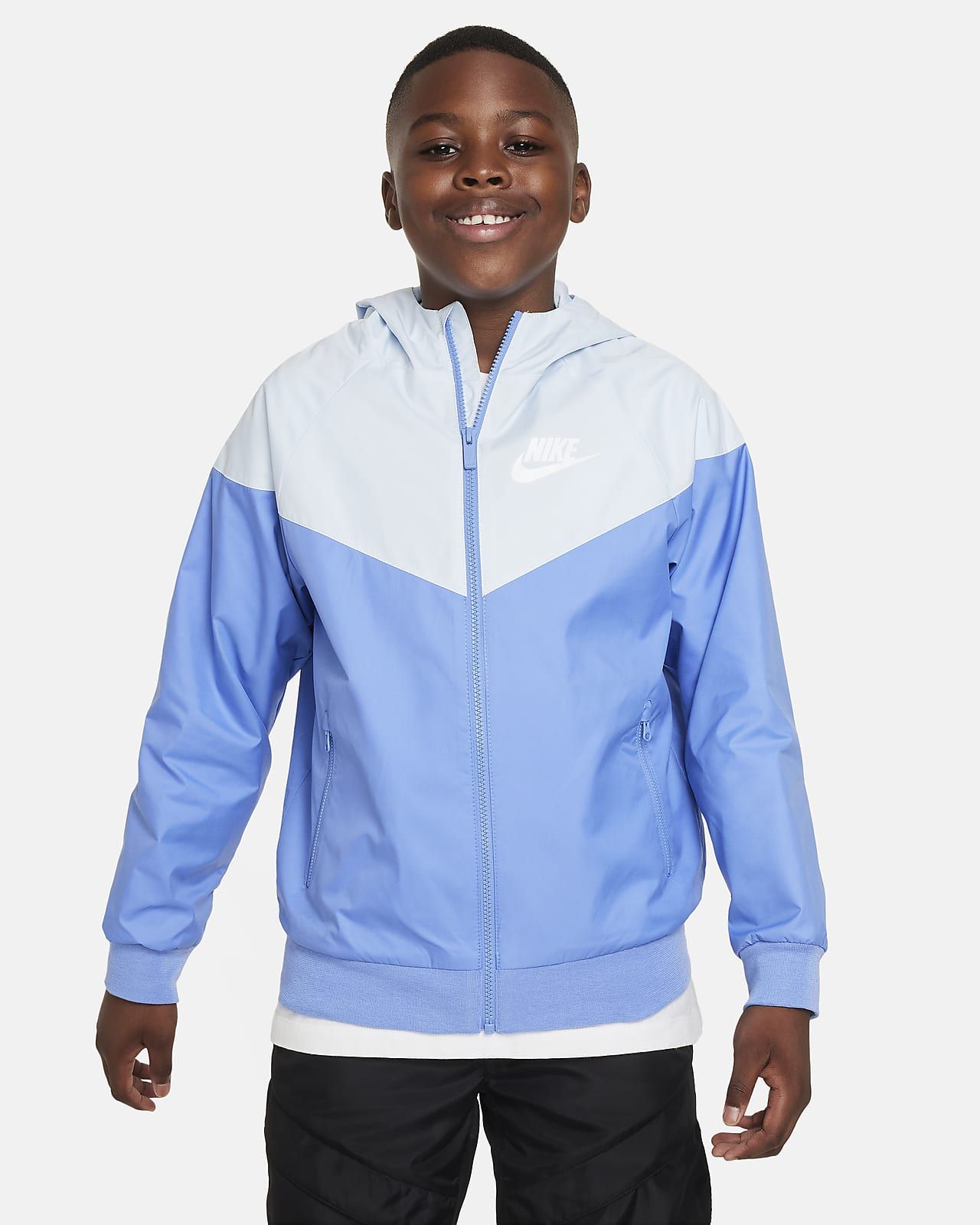 Nike Sportswear Windrunner Big Kids' (Boys') Loose Hip-Length Hooded Jacket (Extended Size). Nike... | Nike (US)