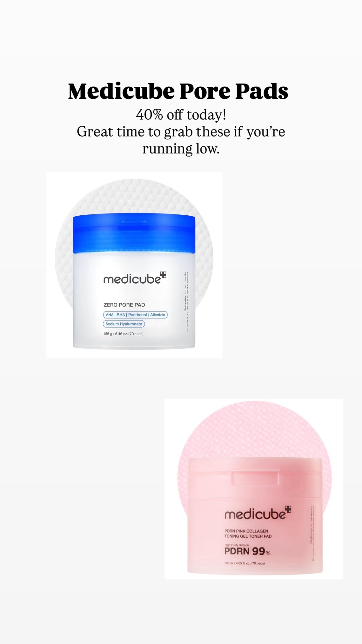 medicube Toner Pads Zero Pore Pad 

#LTKMothersDay #LTKSaleAlert #LTKBeauty