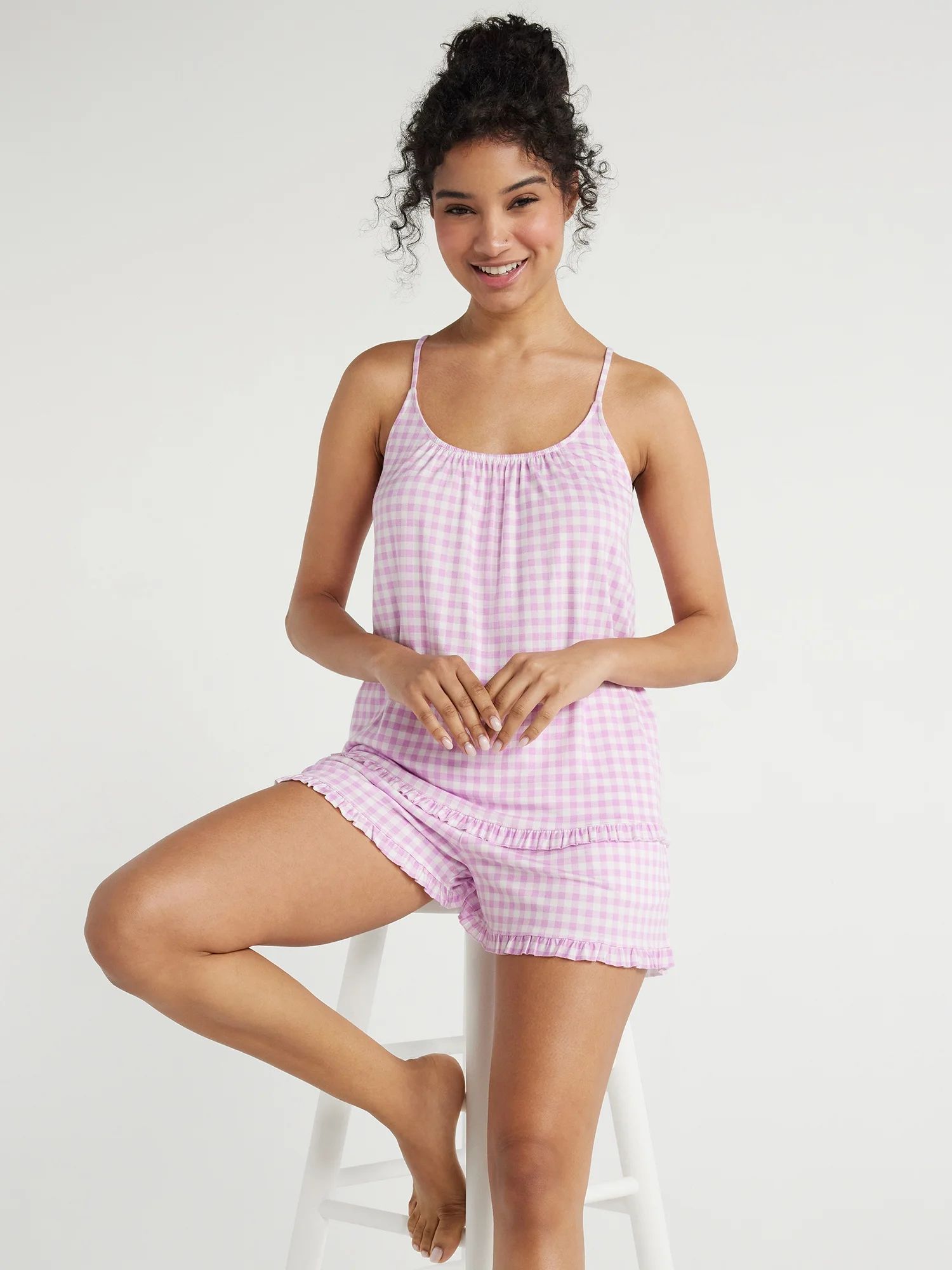 Joyspun Women's Knit Camisole and Shorts Pajama Set, 2-Piece, Sizes S to 3X - Walmart.com | Walmart (US)