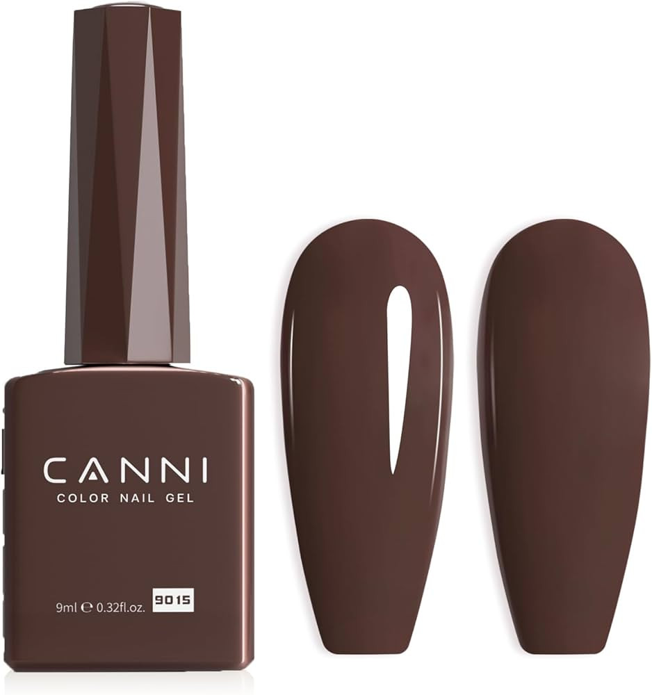 CANNI Brown Gel Nail Polish, 1Pcs Dark Brown Gel Polish Chocolate Coffee Color High Gloss Soak Of... | Amazon (US)