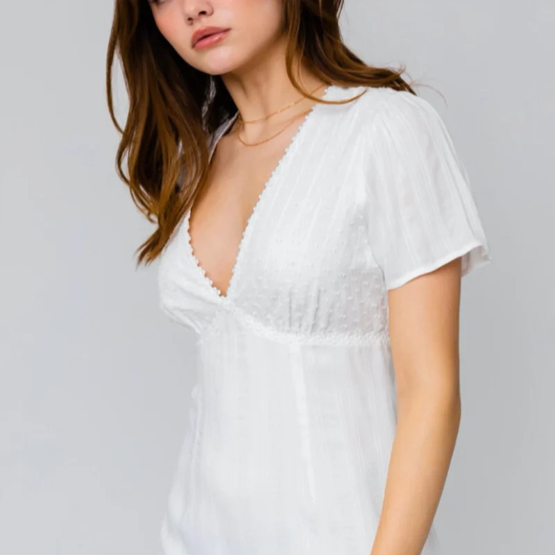 LE LIS White Short Sleeve Mini Dress - White | Verishop