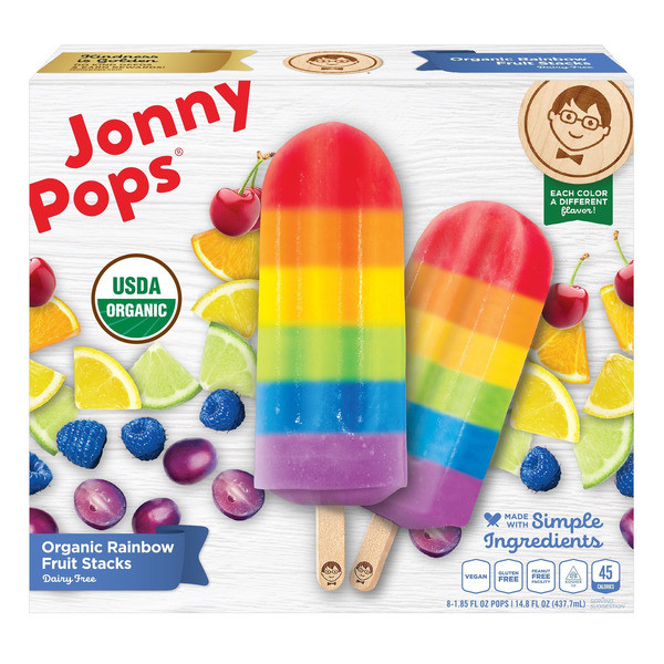 JonnyPops Organic, Rainbow Fruit Stacks, Frozen Pops | Instacart