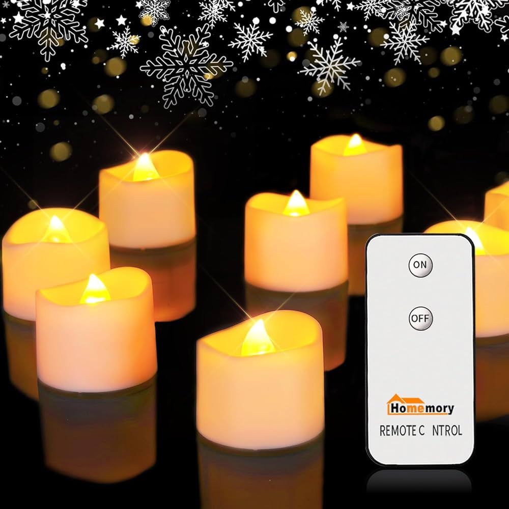 Homemory Flameless Tea Light Candles with Remote Control, LED Tealights Battery Operated Votive C... | Amazon (US)