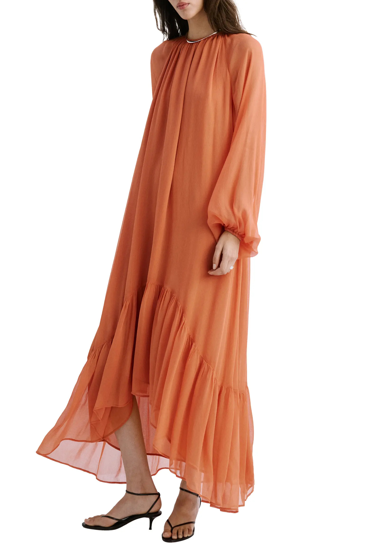Ruffles Flowy Long Sleeve Chiffon Maxi Dress (Women) | Nordstrom | Nordstrom