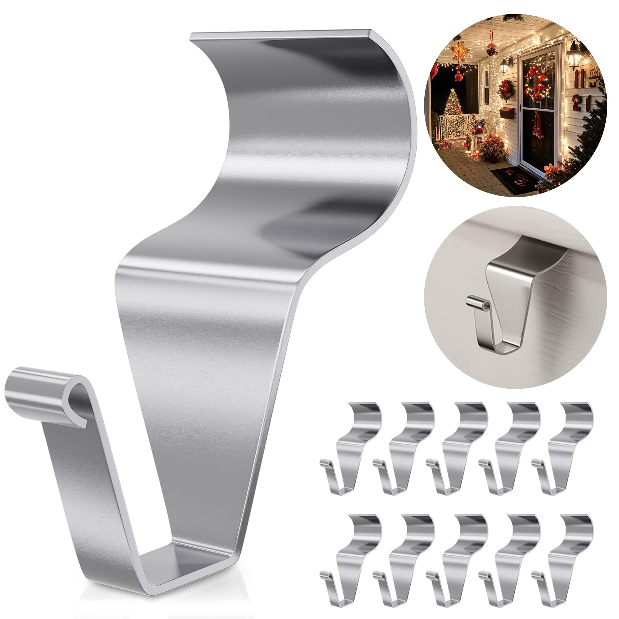 Vinyl Siding Hooks Hanger 10 Pack, Heavy Duty Siding Clips for Hanging on Patio, No-Hole Needed S... | Amazon (US)