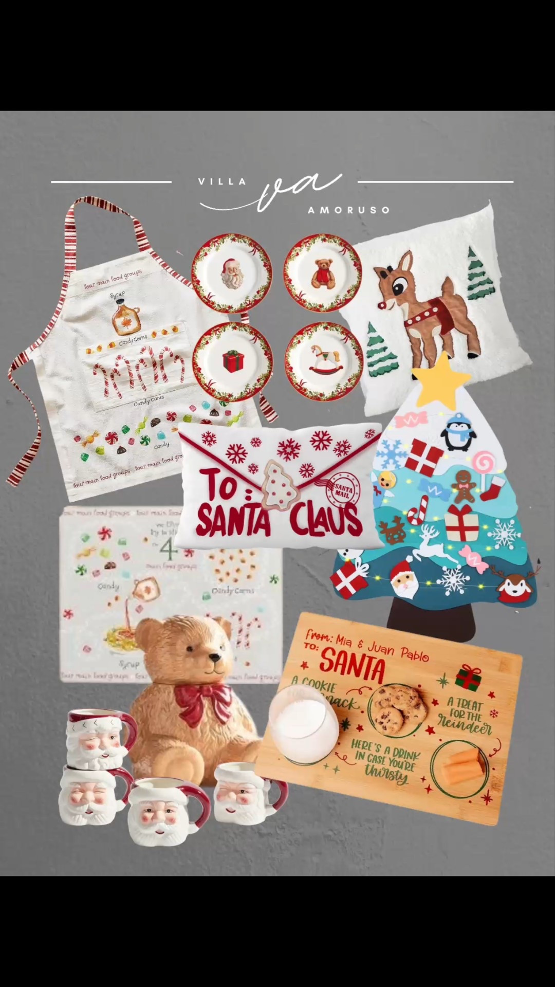 Christmas Magic for the Little Ones 🧑‍🎄
The best part of the holiday season is seeing the pure, unfiltered joy on a kid's face! ✨
We're making spirits bright with some essentials for a cozy, festive Christmas morning. From leaving a treat for Santa and the reindeer on that adorable wooden board, to cozying up with their own Santa mugs for hot cocoa, and of course, helping mom or dad in the kitchen with their own holiday apron! It's all about those magical little traditions that they'll remember forever. ❤️

Tap to shop these must-have items to make your kids' Christmas unforgettable!
#LTKFamily #LTKHoliday #KidsChristmas #ChristmasTraditions #SantaClaus #HolidayDecor #ChristmasMorning #VillaAmoruso

#LTKHoliday #LTKSeasonal #LTKKids