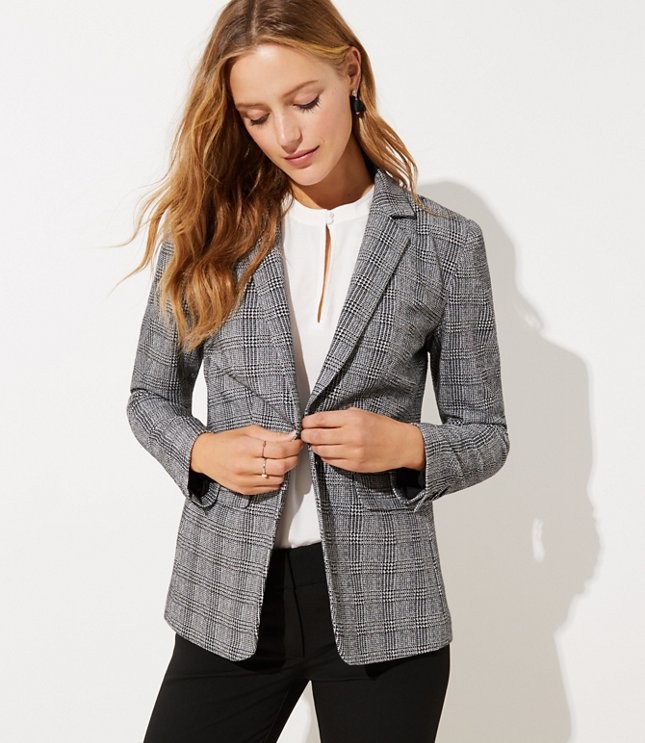 Plaid Knit Blazer | LOFT | LOFT
