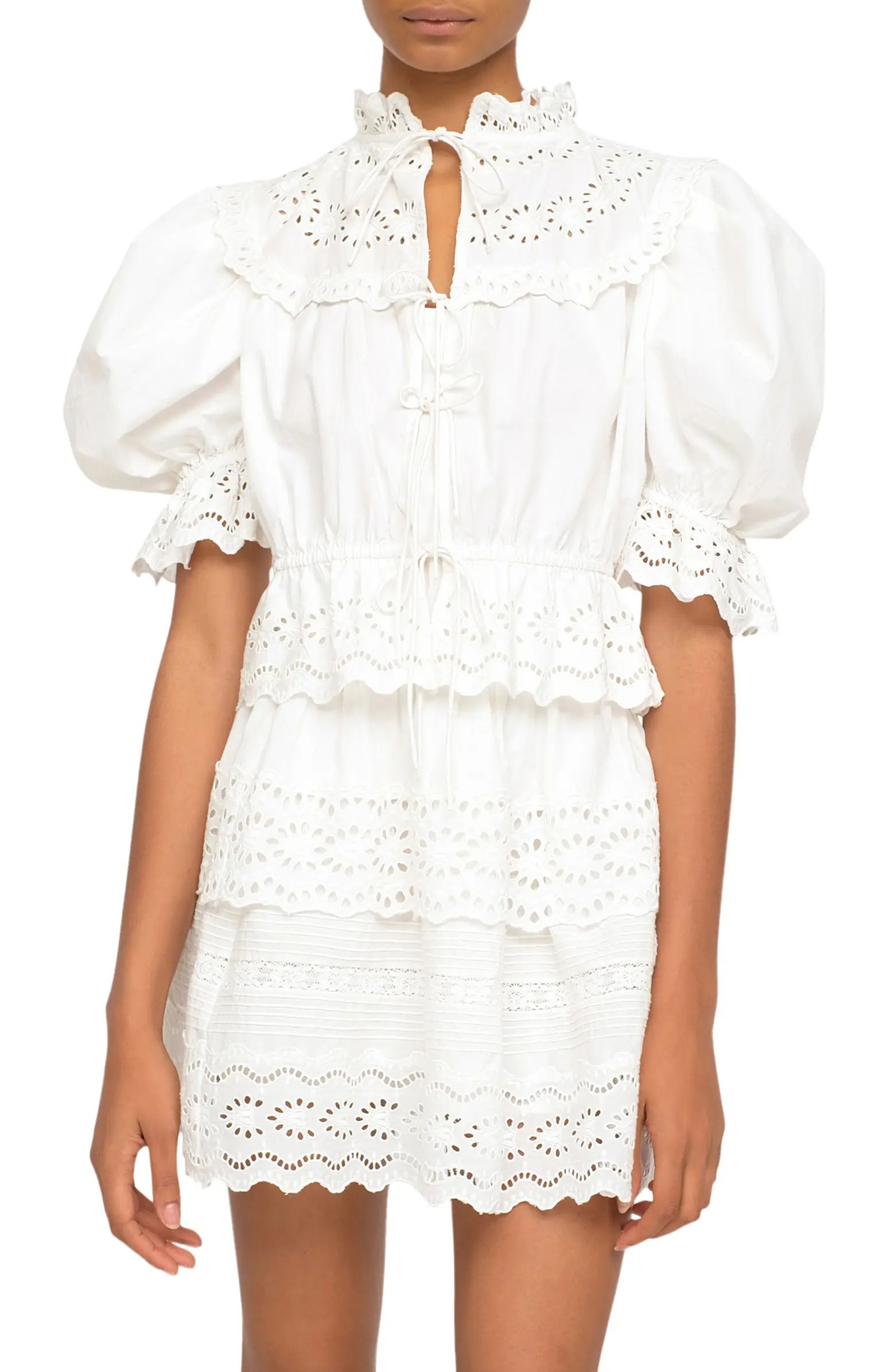 Sea Georgina Cotton Eyelet Ruffle Blouse | Nordstrom | Nordstrom